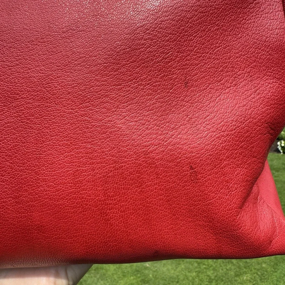 Michael Kors Red Leather Handbag Purse Shoulder Bag ~ Crossbody Strap